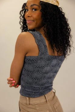 Free People Love Letter Cami - Textured Square Neck Top -ROOLEE FASHION SHOP 7W4A9654 dde3b262 b311 4350 a456 4018563747b4