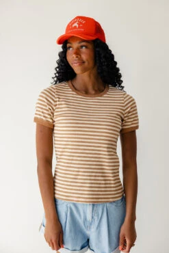 Amy Beth Striped Tee - Boxy Fit Cotton Ribbed Top -ROOLEE FASHION SHOP 7W4A9656