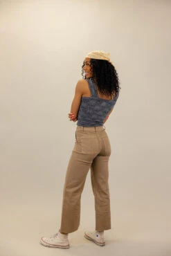 Skyler High Rise Wide Leg Pants with Raw Edge Hem -ROOLEE FASHION SHOP 7W4A9658