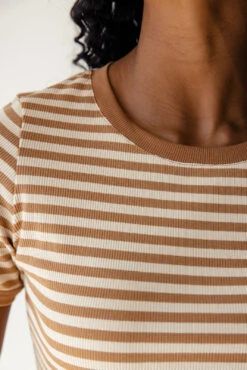 Amy Beth Striped Tee - Boxy Fit Cotton Ribbed Top -ROOLEE FASHION SHOP 7W4A9667