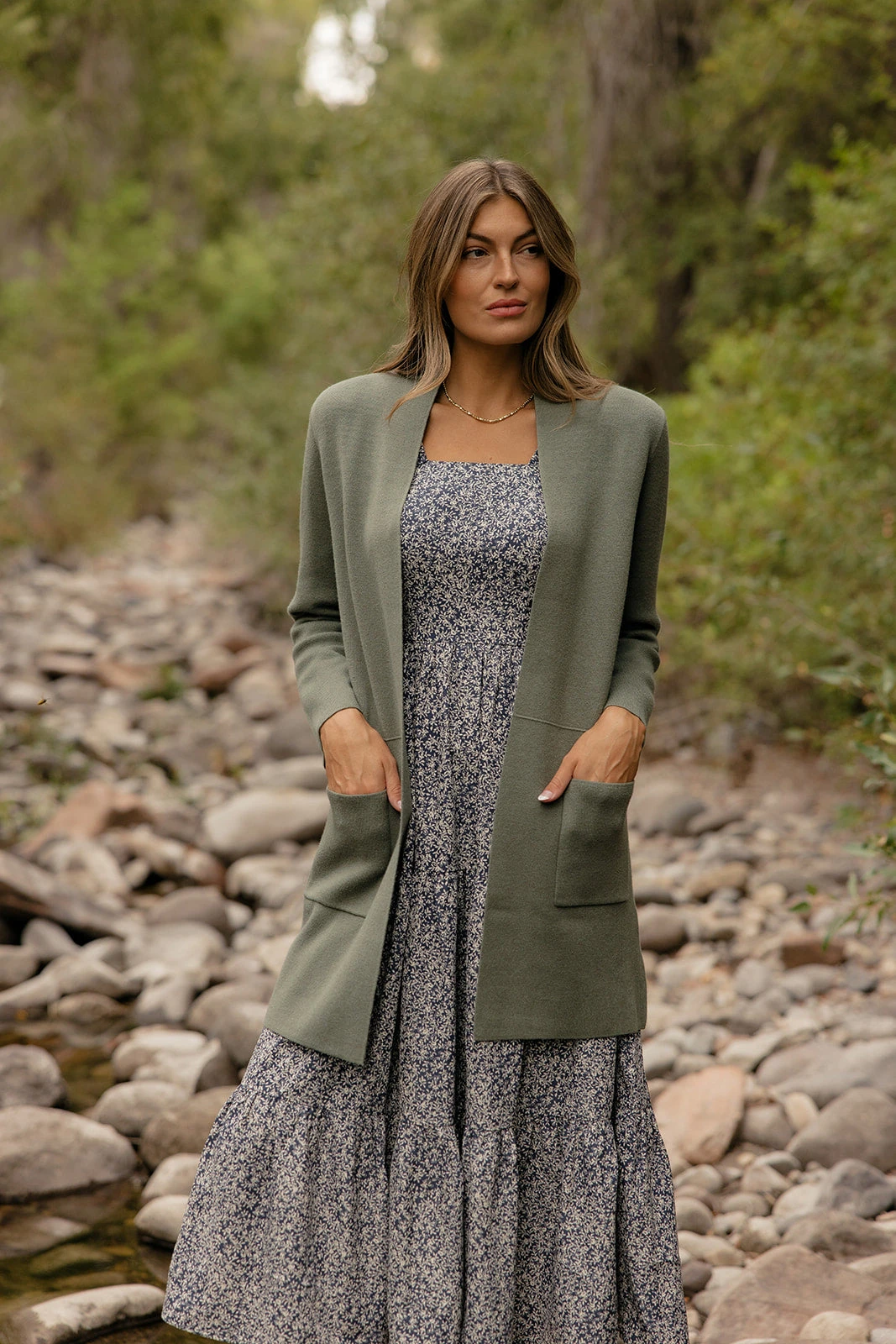 Be Cool The Oaklyn Knit Coat - Olive Longline Coatigan 6 Be Cool The Oaklyn Knit Coat - Olive Longline Coatigan - Image 4