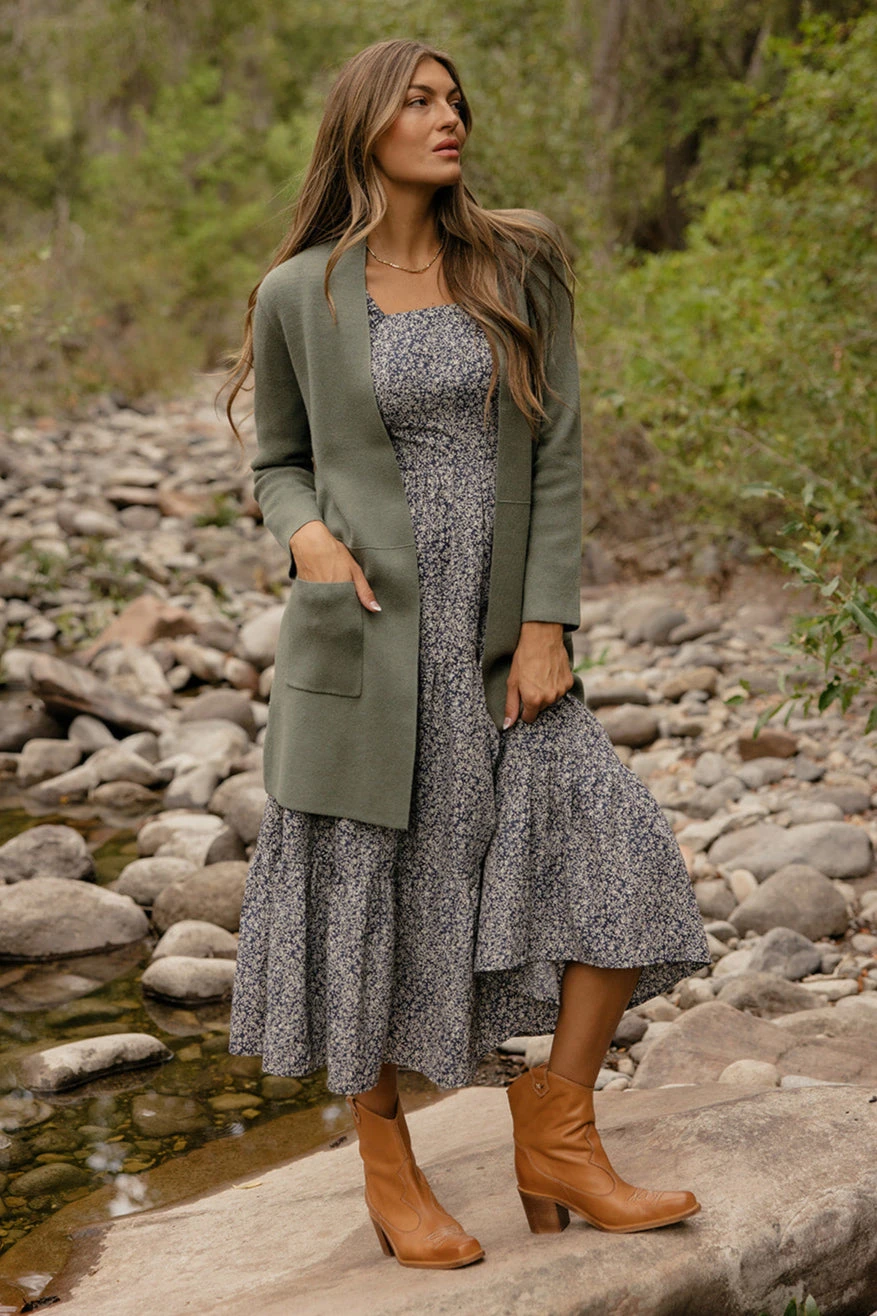 Be Cool The Oaklyn Knit Coat - Olive Longline Coatigan 3 Be Cool The Oaklyn Knit Coat - Olive Longline Coatigan