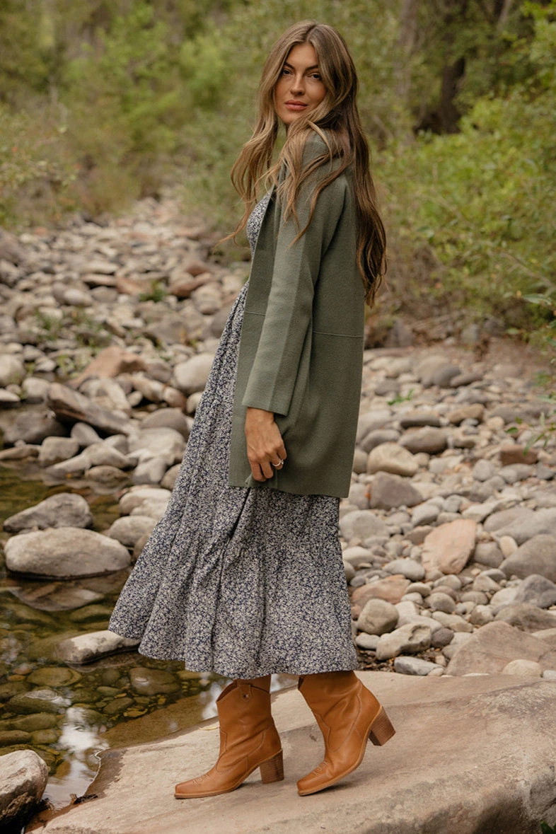 Be Cool The Oaklyn Knit Coat - Olive Longline Coatigan 4 Be Cool The Oaklyn Knit Coat - Olive Longline Coatigan - Image 2