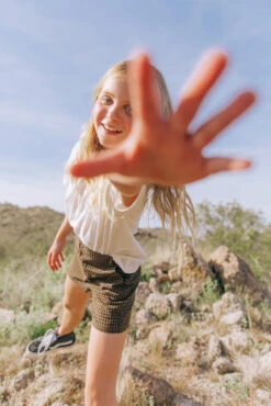 Mini Milo Gingham Shorts for Kids - Stylish Brown & Black Summer Wear
