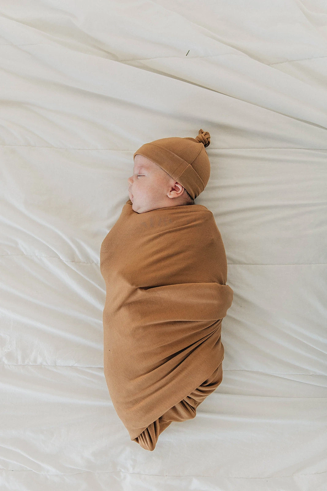 Mebie Baby Mustard Bamboo Swaddle Set with Hat or Head Wrap 3 Mebie Baby Mustard Bamboo Swaddle Set with Hat or Head Wrap