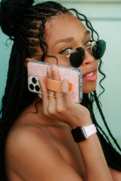 All Smiles Pink & Peach Smiley Face Wallet Phone Case with Finger Strap 22 All Smiles Pink & Peach Smiley Face Wallet Phone Case with Finger Strap -ROOLEE FASHION SHOP AllisonQuistPhoto 0919