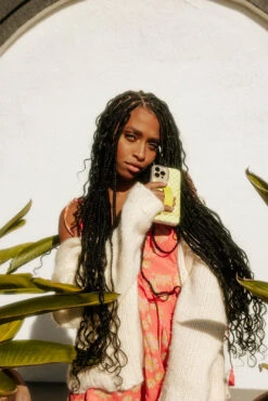 Lime Light Checkered Wallet Phone Case with Integrated Finger Loop and Kickstand -ROOLEE FASHION SHOP AllisonQuistPhoto 2872