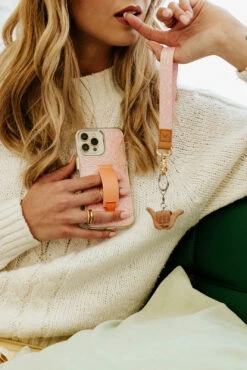 All Smiles Pink & Peach Smiley Face Wallet Phone Case with Finger Strap 25 All Smiles Pink & Peach Smiley Face Wallet Phone Case with Finger Strap -ROOLEE FASHION SHOP AllisonQuistPhoto 7937