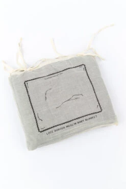 Soft Muslin Baby Blanket - 100% Cotton Swaddle with Lace Trim -ROOLEE FASHION SHOP B48I0610