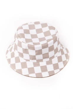 Boys Reversible Checkered Bucket Hat - Brown and Green Sun Protection 25 Boys Reversible Checkered Bucket Hat - Brown and Green Sun Protection -ROOLEE FASHION SHOP B48I2229 websize