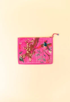 Quilted Essentials Flat Zip Pouch with Stylish Tassel Detail -ROOLEE FASHION SHOP B48I3840 websize