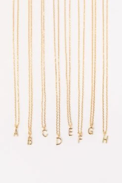 Gold Mini Letter Initial Necklace - 14k Gold Plated Personalized Jewelry -ROOLEE FASHION SHOP B48I3926 websize