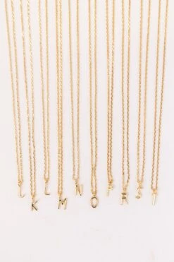 Gold Mini Letter Initial Necklace - 14k Gold Plated Personalized Jewelry -ROOLEE FASHION SHOP B48I3934 websize