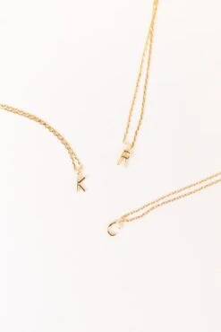 Gold Mini Letter Initial Necklace - 14k Gold Plated Personalized Jewelry -ROOLEE FASHION SHOP B48I3936 websize