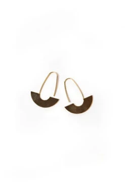 ROOLEE Lynx Geometric Earring - Gold Half-Moon Studs -ROOLEE FASHION SHOP B48I5744