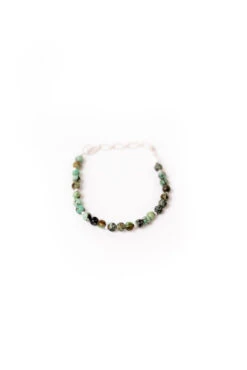Semi-Precious Gemstone & Silver Paperclip Stacking Bracelet -ROOLEE FASHION SHOP B48I6299