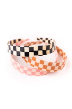 Retro Checkered Headband: Funky Vintage-Style Hair Accessory -ROOLEE FASHION SHOP B48I6969
