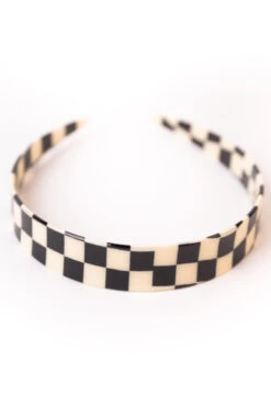 Retro Checkered Headband: Funky Vintage-Style Hair Accessory -ROOLEE FASHION SHOP B48I6973