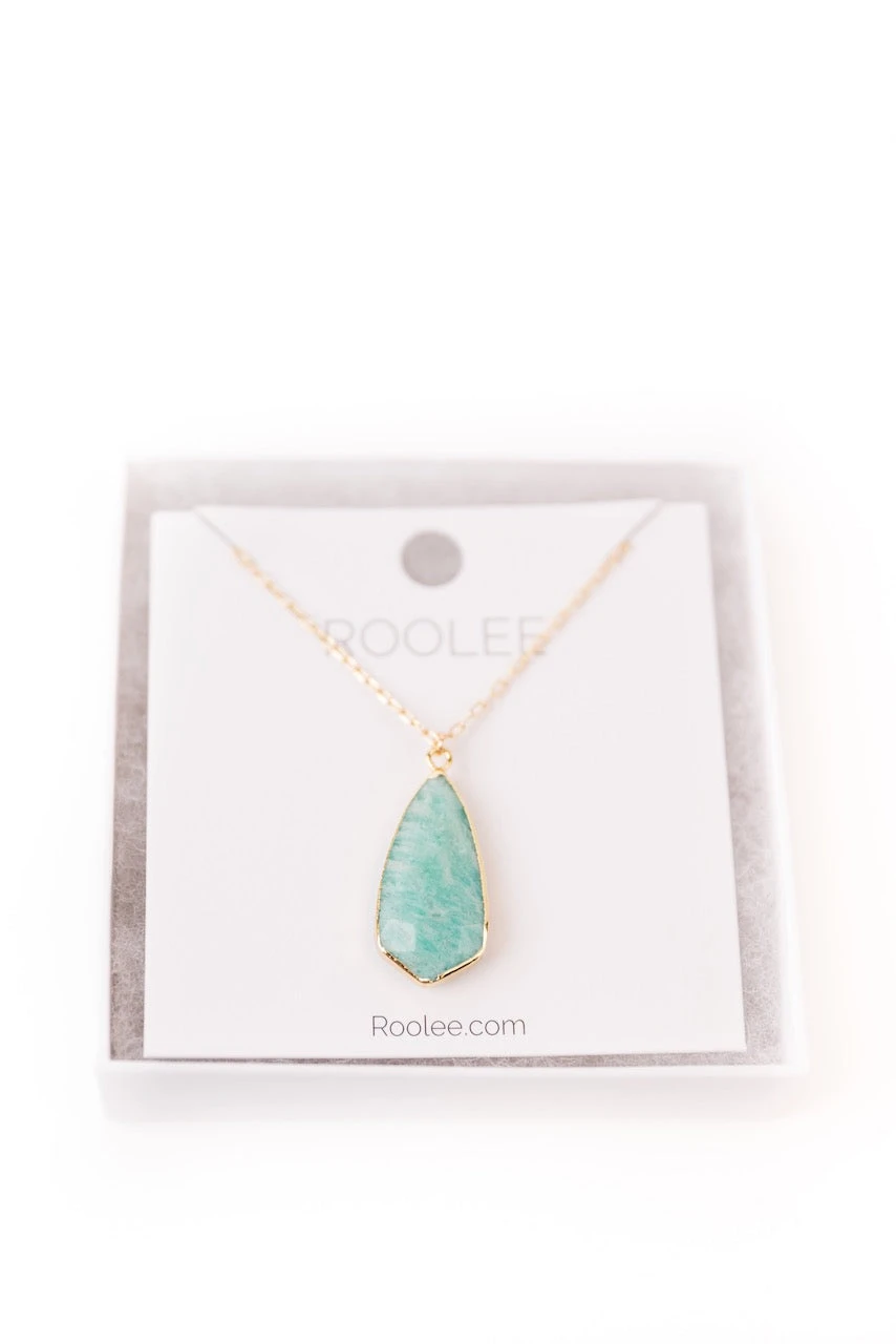 ROOLEE Northern Lights Necklace - Cloudy Blue Stone Pendant 4 ROOLEE Northern Lights Necklace - Cloudy Blue Stone Pendant - Image 2