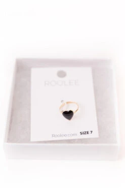 ROOLEE Romeo Ring - Gold & Black Heart Statement Jewelry -ROOLEE FASHION SHOP B48I7543 d9af8117 e11c 412f b59a 1a33b5630763