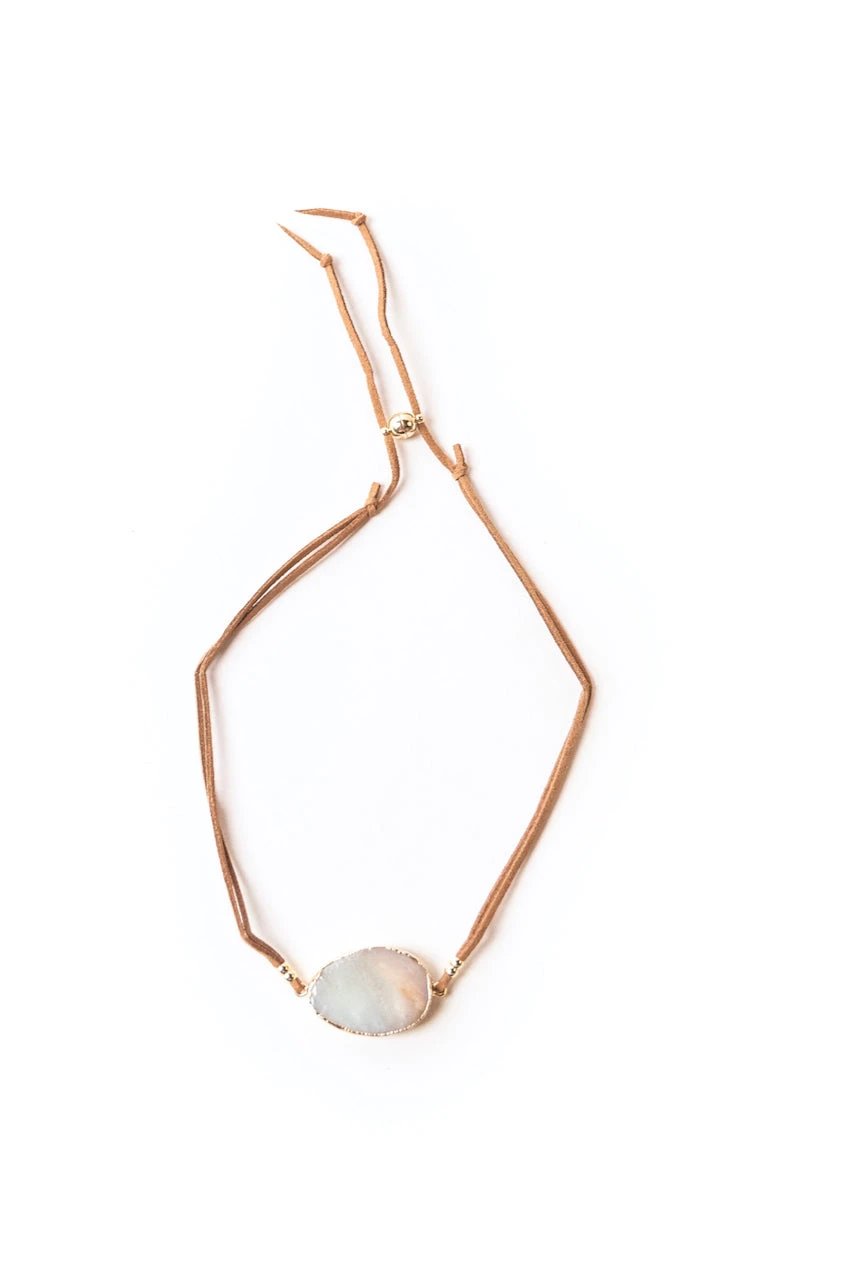 Amazonite Stone of Courage Vegan Suede Convertible Wrap Bracelet & Necklace 9 Amazonite Stone of Courage Vegan Suede Convertible Wrap Bracelet & Necklace - Image 7