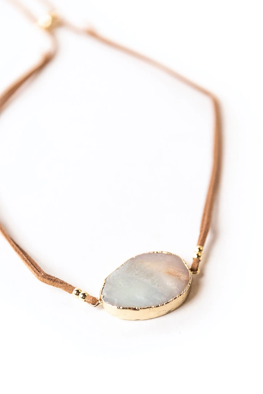 Amazonite Stone of Courage Vegan Suede Convertible Wrap Bracelet & Necklace 10 Amazonite Stone of Courage Vegan Suede Convertible Wrap Bracelet & Necklace - Image 8