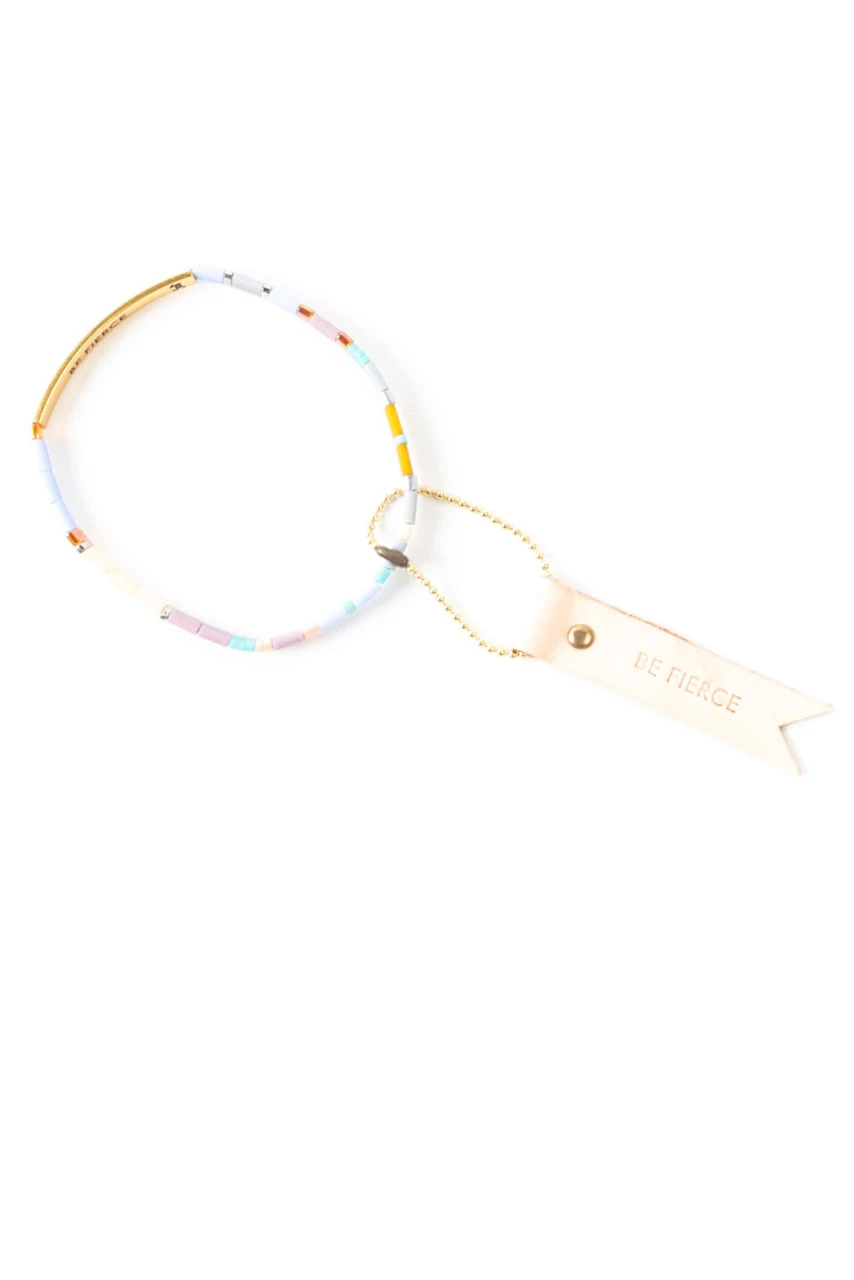 Be Fierce Lavender Japanese Glass Miyuki Bead Bracelet with 14K Gold Bar 4 Be Fierce Lavender Japanese Glass Miyuki Bead Bracelet with 14K Gold Bar - Image 2