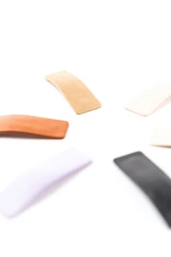 6-Piece Rectangle Faux Leather Hair Clip Set - Neutral Tones -ROOLEE FASHION SHOP B48I9000