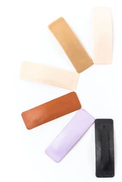 6-Piece Rectangle Faux Leather Hair Clip Set - Neutral Tones -ROOLEE FASHION SHOP B48I9002