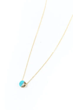 Turquoise Heart Necklace - 18K Gold Dipped Two-Tone Pendant Jewelry 8 Turquoise Heart Necklace - 18K Gold Dipped Two-Tone Pendant Jewelry -ROOLEE FASHION SHOP B48I9733 2