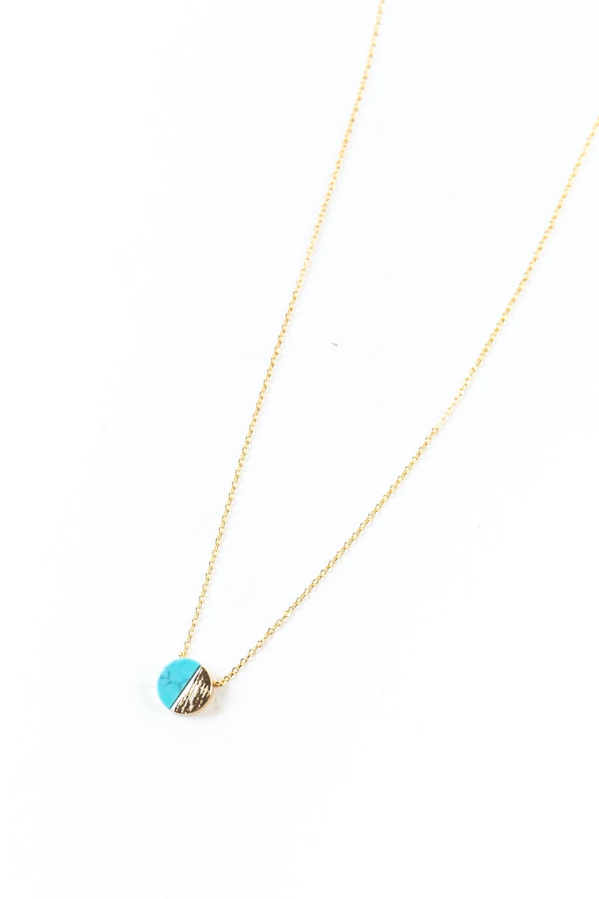 Turquoise Heart Necklace - 18K Gold Dipped Two-Tone Pendant Jewelry 5 Turquoise Heart Necklace - 18K Gold Dipped Two-Tone Pendant Jewelry - Image 3
