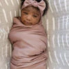 Soft Dusty Rose Bamboo Head Wrap - Adjustable Newborn to Toddler Bow -ROOLEE FASHION SHOP B81 websize f53b27e9 7a8d 448e 9ac2 ae2f90e4b692