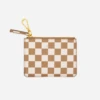 Fawn Design Wallet Pouch - Tan/White Check Vegan Leather Accessory 2 Fawn Design Wallet Pouch - Tan/White Check Vegan Leather Accessory -ROOLEE FASHION SHOP Checkered Wallet Pouch 2