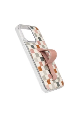 Coastal Check Vegan Leather Wallet Phone Case with Finger Strap & Kickstand -ROOLEE FASHION SHOP CostalCheck 2023Fall BN3A7458