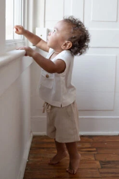 Kids' Mini Simi Detail Tank - Versatile White Spring Top -ROOLEE FASHION SHOP DNM02502