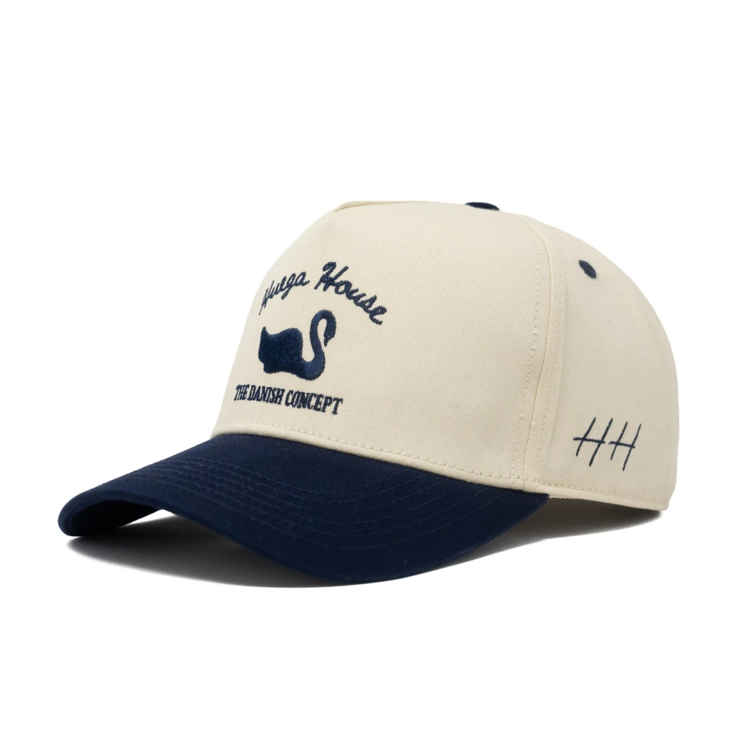 Vintage Swan Navy & Natural High-Profile Structured Snapback 4 Vintage Swan Navy & Natural High-Profile Structured Snapback - Image 2