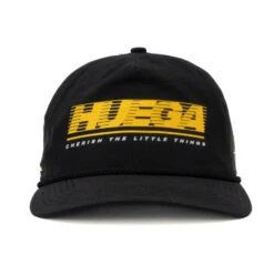 Tidal Black Nylon 5-Panel Hat - Adjustable Performance Snapback