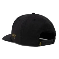 Tidal Black Nylon 5-Panel Hat - Adjustable Performance Snapback -ROOLEE FASHION SHOP DSC00712