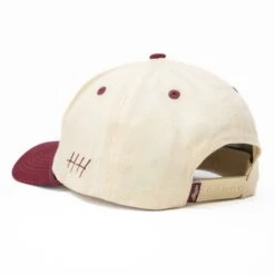 Range Maroon & Natural Mid-Profile Snapback Hat -ROOLEE FASHION SHOP DSC00727
