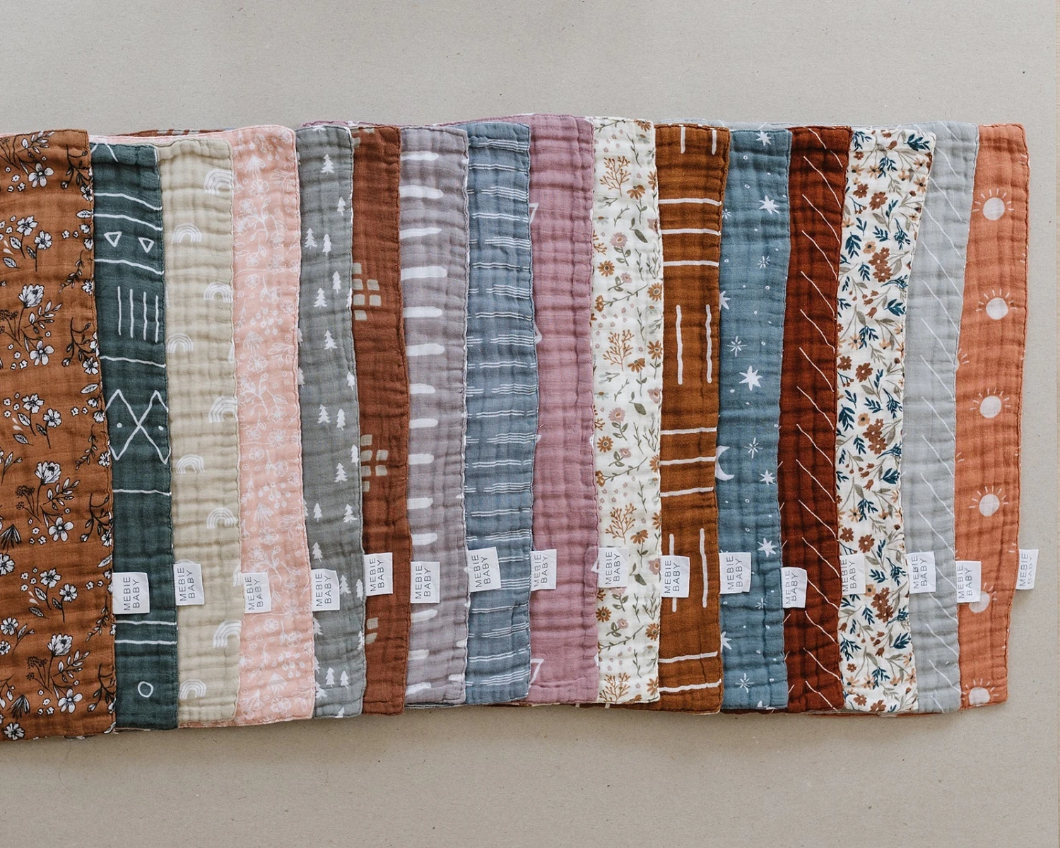 Mebie Baby Harvest Floral Muslin Burp Cloth - Ultra-Soft & Absorbent 7 Mebie Baby Harvest Floral Muslin Burp Cloth - Ultra-Soft & Absorbent - Image 5