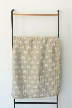 Sand Rainbow Muslin Quilt - 4-Layer Breathable Toddler Blanket