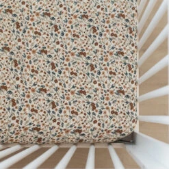 Floral Muslin Crib Sheet - Breathable 100% Cotton Nursery Bedding -ROOLEE FASHION SHOP DSC9523 websize