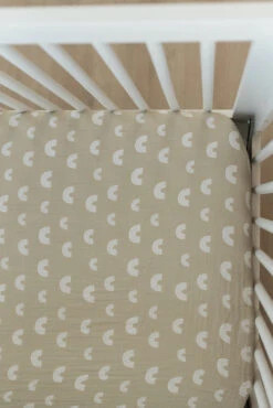 Sand Rainbow 100% Cotton Muslin Crib Sheet for Standard Mattresses 13 Sand Rainbow 100% Cotton Muslin Crib Sheet for Standard Mattresses -ROOLEE FASHION SHOP DSC9603