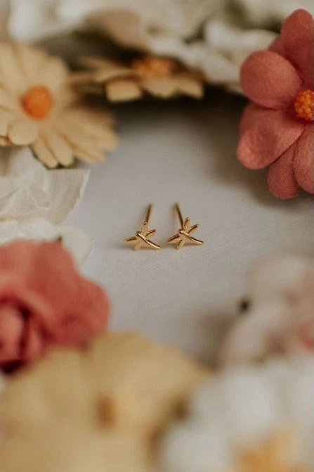 Dainty Gold Vermeil Dragonfly Stud Earrings for Sensitive Ears 7 Dainty Gold Vermeil Dragonfly Stud Earrings for Sensitive Ears - Image 5