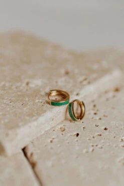 AZ Turquoise Huggie Hoop Earrings in Sterling Silver & Gold Vermeil -ROOLEE FASHION SHOP DSC 3064 c4074b95 1008 4845 b4d9 a347daea3db8