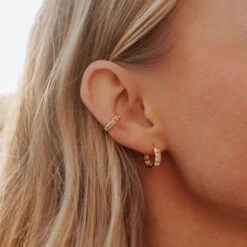 Tate 9mm Sterling Silver & Gold Vermeil Hoop Earrings 13 Tate 9mm Sterling Silver & Gold Vermeil Hoop Earrings -ROOLEE FASHION SHOP DSC 4086