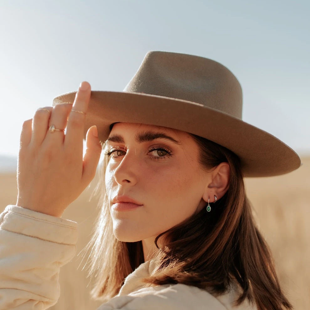 Turquoise Huggie Hoop Earrings - Hypoallergenic Sterling Silver & Gold Vermeil 4 Turquoise Huggie Hoop Earrings - Hypoallergenic Sterling Silver & Gold Vermeil - Image 2