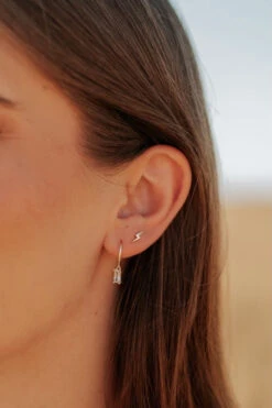 Gold Vermeil Lightning Bolt Stud Earrings for Sensitive Skin