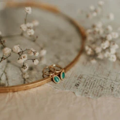 Turquoise Huggie Hoop Earrings - Hypoallergenic Sterling Silver & Gold Vermeil 15 Turquoise Huggie Hoop Earrings - Hypoallergenic Sterling Silver & Gold Vermeil -ROOLEE FASHION SHOP DSC 8839