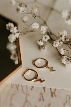 Gold Vermeil Lightning Bolt Huggie Hoop Earrings -ROOLEE FASHION SHOP DSC 9505 3b136051 cafe 4128 a54f 69fc6e17d368